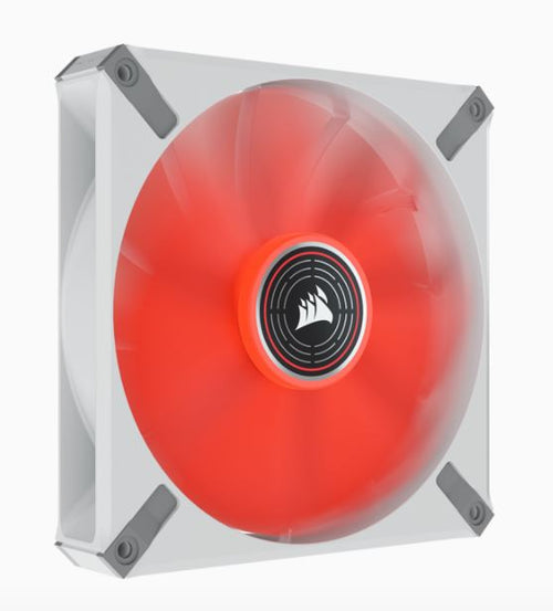 Corsair ML ELITE Series, ML140 LED ELITE WHITE, 140mm Magnetic Levitation Red LED Fan with AirGuide, Single Pack(LS) - Image 1