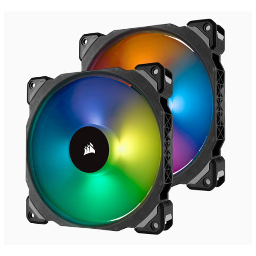 Corsair ML140 PRO RGB 2 Fan Pack with Lighting Node Pro, 140mm Premium Magnetic Levitation RGB LED PWM Fan (LS) - Image 1