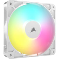 Corsair RS120 ARGB 120mm PWM Fan - Single Pack - White: 72.8 CFM, 2100 RPM, 36 dBA, 0.4A, RGB lighting, Static Pressure, Magnetic Dome Bearing - Image 1