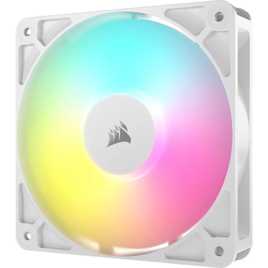 Corsair RS120 ARGB 120mm PWM Fan - Single Pack - White: 72.8 CFM, 2100 RPM, 36 dBA, 0.4A, RGB lighting, Static Pressure, Magnetic Dome Bearing - Image 3