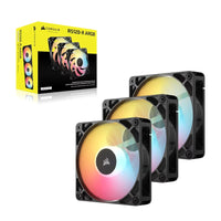 Corsair RS120-R ARGB 120mm PWM Reverse Fans Triple Pack - Black, 3x RGB Fans, 2100 RPM, 65.82 CFM, Static Pressure, Magnetic Dome Bearing, PWM Control - Image 5