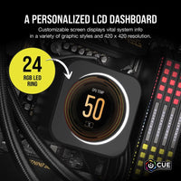 Corsair iCUE ELITE CPU Cooler LCD Display Upgrade Kit transforms your CORSAIR ELITE CAPELLIX CPU cooler into a personalized dashboard Display - Image 4