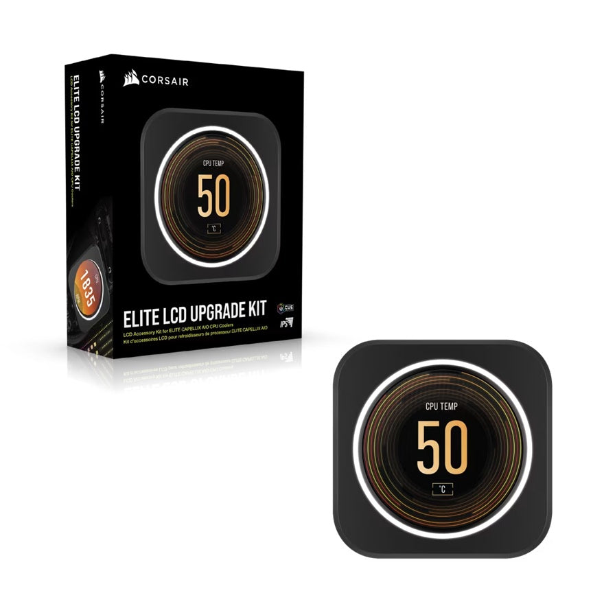 Corsair iCUE ELITE CPU Cooler LCD Display Upgrade Kit transforms your CORSAIR ELITE CAPELLIX CPU cooler into a personalized dashboard Display - Image 1
