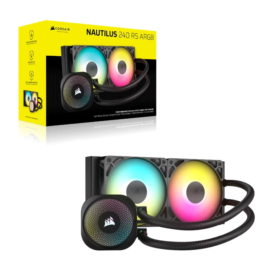 Corsair NAUTILUS 240 RS ARGB Liquid CPU Cooler - Black 240mm Rad, 2x PWM fans, RGB, Copper Cold Plate, 400mm Tubing, Intel & AMD Support - Image 5