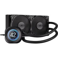 Corsair NAUTILUS 240 RS LCD Liquid CPU Cooler - Black, 240mm rad, LCD pump, 2x PWM fans, 2100 RPM, AM5/LGA1851, copper plate, 400mm tube, 36dBA - Image 1