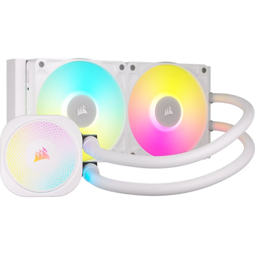 Corsair iCUE LINK TITAN 240 RX RGB AIO Liquid CPU Cooler - White, 73.5 CFM, 2100 RPM, Aluminum Radiator, Copper Cold Plate, Intel/AMD Support - Image 2