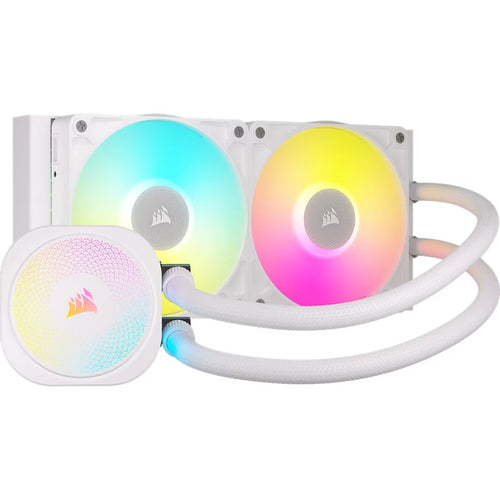 Corsair iCUE LINK TITAN 240 RX RGB AIO Liquid CPU Cooler - White, 73.5 CFM, 2100 RPM, Aluminum Radiator, Copper Cold Plate, Intel/AMD Support - Image 2