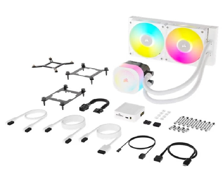 Corsair iCUE LINK TITAN 240 RX RGB AIO Liquid CPU Cooler - White, 73.5 CFM, 2100 RPM, Aluminum Radiator, Copper Cold Plate, Intel/AMD Support - Image 3