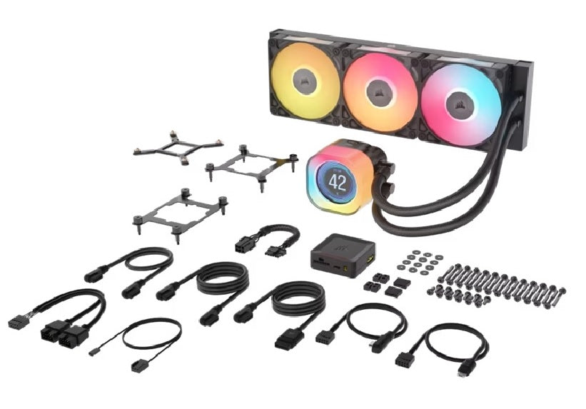 Corsair iCUE LINK TITAN 360 RX LCD Liquid CPU Cooler - Black: 73.5 CFM, 2100 RPM, 36 dBA, Aluminum Radiator, Copper Cold Plate, Intel/AMD Support - Image 3