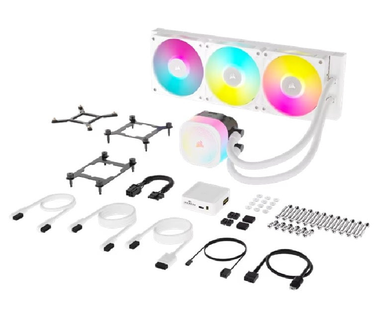 Corsair iCUE LINK TITAN 360 RX RGB AIO Liquid CPU Cooler - White: 73.5 CFM, 2100 RPM, Aluminum Radiator, Copper Cold Plate, Intel/AMD Support - Image 3