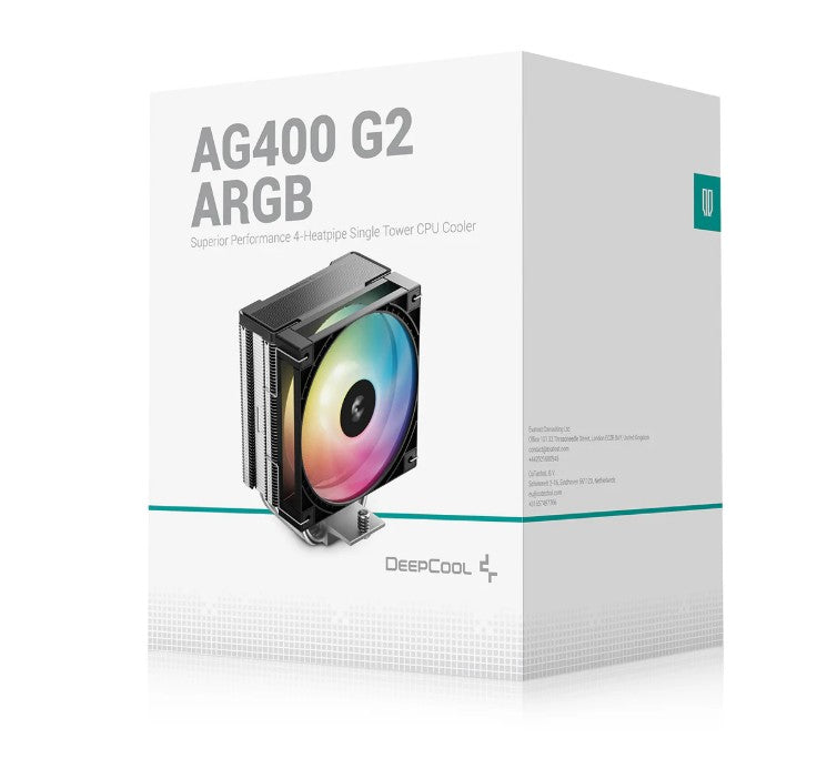 DeepCool AG400 ARGB G2 Superior Performance 4 Heatpipe Single Tower CPU Cooler - Image 1