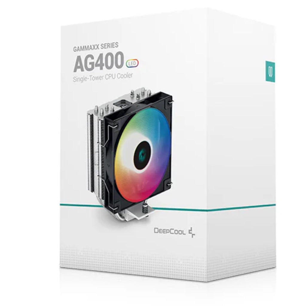 DeepCool AG400 LED CPU Cooler 4 Heat Pipes, 6 Colour LED, 120mm PWM Fan, Intel LGA1851/1700/1200/115X AMD AM5/AM4 - Image 2