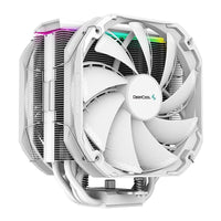 DeepCool AS500 PLUS White CPU Cooler Single Tower, Five Heat Pipe Design High Fin Density, Double PWM Fans, Slim Profile, LGA2066/1851-1155/AM4/AM5 - Image 2