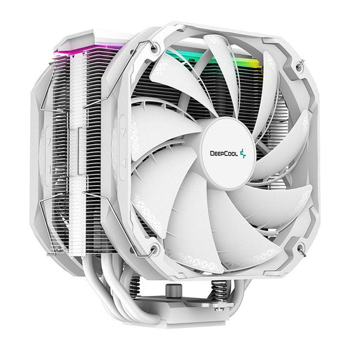 DeepCool AS500 PLUS White CPU Cooler Single Tower, Five Heat Pipe Design High Fin Density, Double PWM Fans, Slim Profile, LGA2066/1851-1155/AM4/AM5 - Image 2