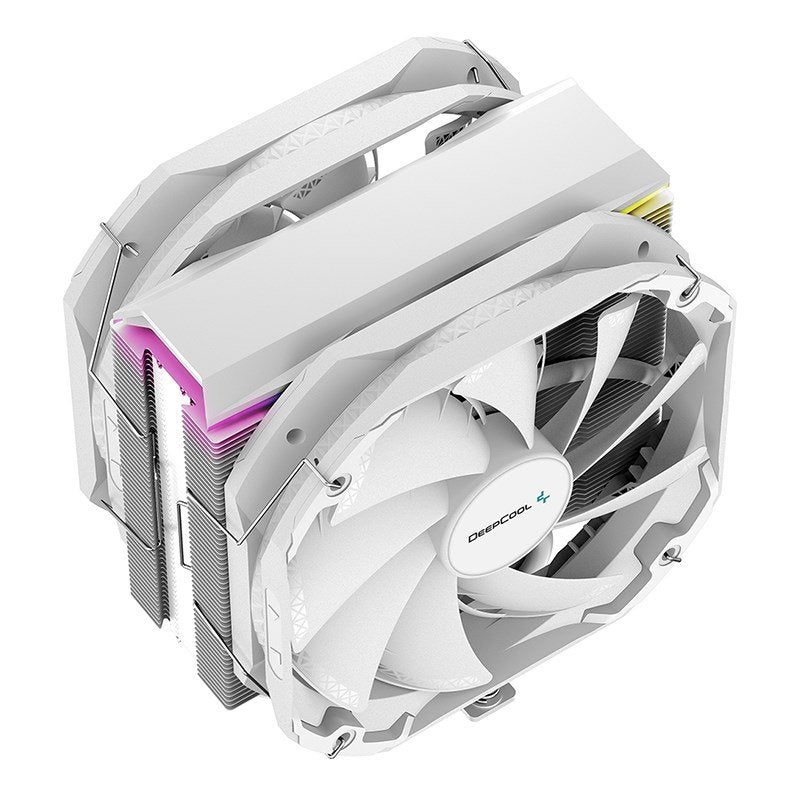 DeepCool AS500 PLUS White CPU Cooler Single Tower, Five Heat Pipe Design High Fin Density, Double PWM Fans, Slim Profile, LGA2066/1851-1155/AM4/AM5 - Image 3