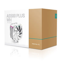 DeepCool AS500 PLUS White CPU Cooler Single Tower, Five Heat Pipe Design High Fin Density, Double PWM Fans, Slim Profile, LGA2066/1851-1155/AM4/AM5 - Image 4