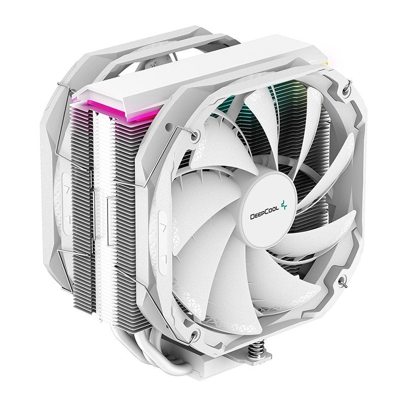 DeepCool AS500 PLUS White CPU Cooler Single Tower, Five Heat Pipe Design High Fin Density, Double PWM Fans, Slim Profile, LGA2066/1851-1155/AM4/AM5 - Image 5