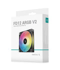DeepCool FD12 ARGB V2 120mm Integral Blade Silent Ring Case Fans, 4-Pin PWM, 3-Pin 5V ARGB, Hydro Bearing - Image 1