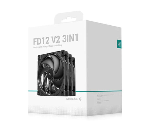 DeepCool FD12 V2 3IN1  120mm  Performance Integral Blade Silent Ring Case Fans, 4-pin PWM, 500~2500 RPM, Hydro Bearing - Image 1