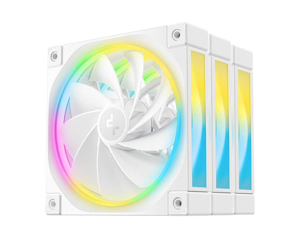 DeepCool FL12R White 120mm (3-Pack)  Unique Addressable RGB  High Performance Fans,  Low Noise, 4-pin PWM, Fluid Dynamic Bearing - Image 2
