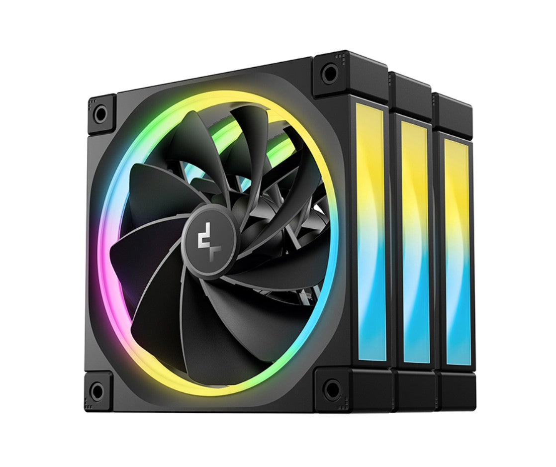 DeepCool FL12R 120mm (3-Pack) Unique Addressable RGB  High Performance Fans,  Low Noise, 4-pin PWM, Fluid Dynamic Bearing - Image 1