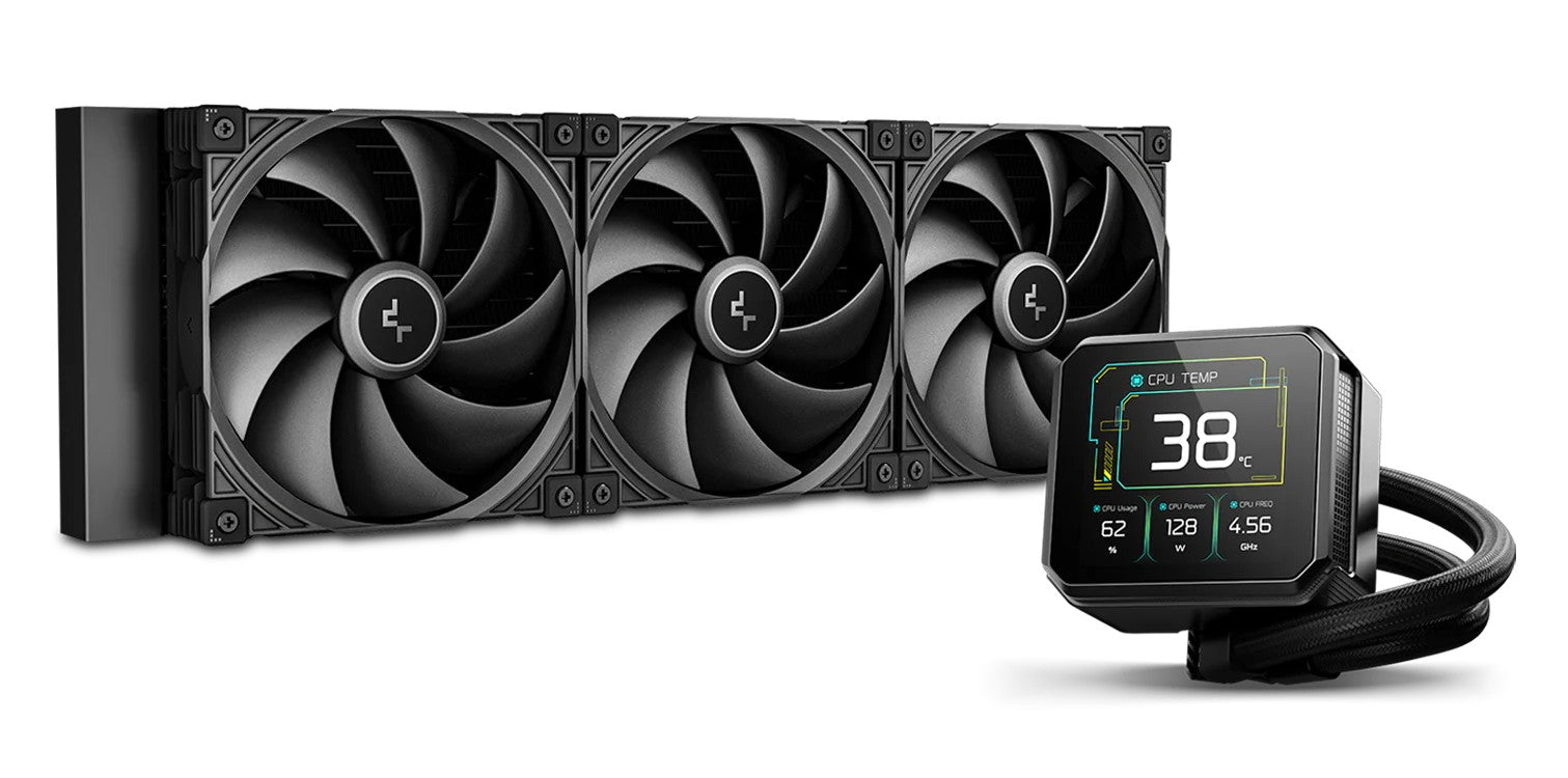 DeepCool SPARTACUS 420 Fully Customisable 6th Gen Liquid Cooler, Thick Tracking Balancing Fans, 3.4" IPS LCD - Image 1