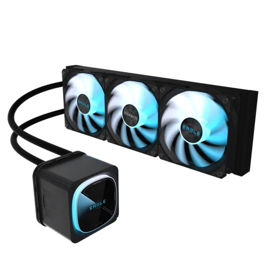 GIGABYTE EAGLE 360, Black, 360mm alu rad, 3x120mm ARGB fans, 600-2000RPM, Intel 1851/1700 AMD AM5/AM4, copper pump 3200RPM, 400mm tube length 27mm - Image 2