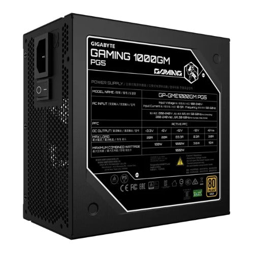 GIGABYTE GAMING 1000GM PG5 1000W 80+ Gold ATX 3.1 PSU PCIe 5.0 16pin full modular 135mm fan OVP OPP SCP UVP OCP OTP 8SATA 4PCIe 2EPS 100,000h MTBF - Image 5