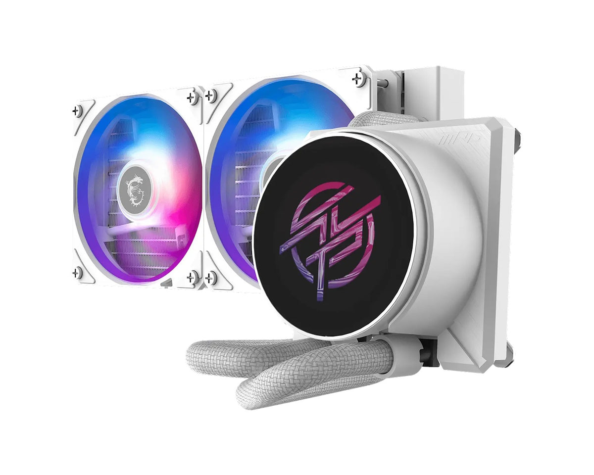 MSI MPG CORELIQUID P22 240 - WHITE, 240mm AIO CPU cooler with 2.1" IPS LCD, dual ARGB fans, and Intel LGA1700/1851 & AMD AM4/AM5 support - Image 2