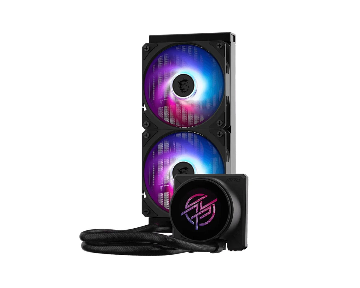 MSI MPG CORELIQUID P22 240 - BLACK, 240mm AIO CPU cooler with 2.1" IPS LCD, dual ARGB fans, and Intel LGA1700/1851 & AMD AM4/AM5 support - Image 2
