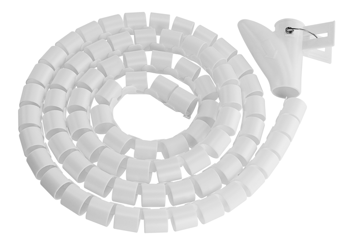 Brateck 25mm/1" Diameter Coiled Tube Cable Sleeve Material Polyethylene(PE) Dimensions 1000x25mm - White (LS) - Image 2