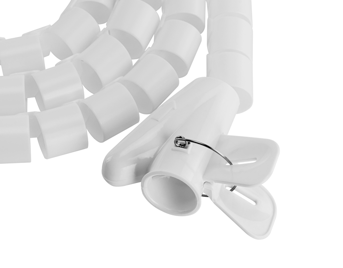 Brateck 25mm/1" Diameter Coiled Tube Cable Sleeve Material Polyethylene(PE) Dimensions 1000x25mm - White (LS) - Image 3