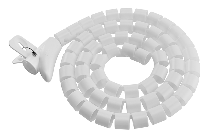 Brateck 30mm/1.2" Diameter Coiled Tube Cable Sleeve   Material Polyethylene(PE) Dimensions 1000x30mm - White (LS) - Image 2