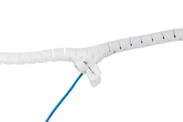 Brateck 30mm/1.2" Diameter Coiled Tube Cable Sleeve   Material Polyethylene(PE) Dimensions 1000x30mm - White (LS) - Image 3