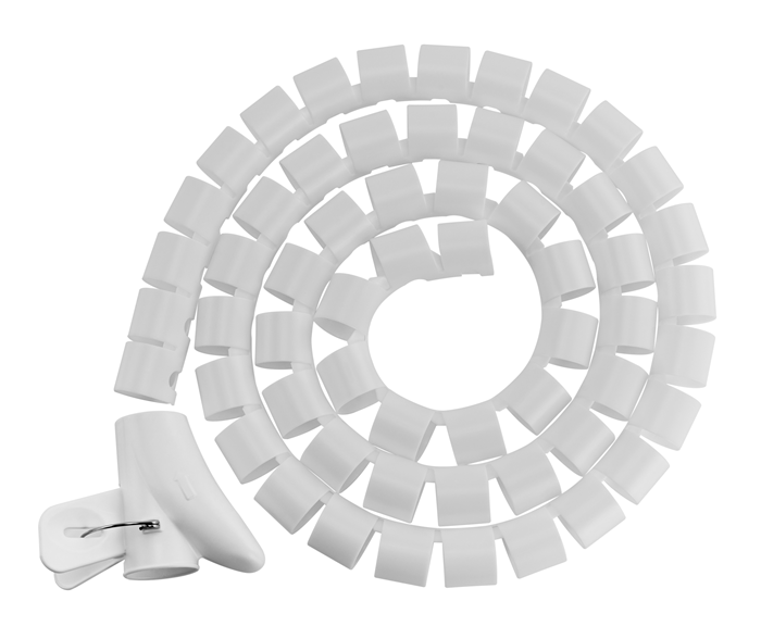 Brateck 30mm/1.2" Diameter Coiled Tube Cable Sleeve   Material Polyethylene(PE) Dimensions 1000x30mm - White (LS) - Image 5