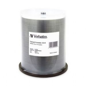 Verbatim CD-R 700MB 100Pk White Wide Thermal 52x - 95254 - Image 1