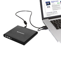 Verbatim External Slimline DVD / CD Writer, Burner, Reader, Player, Ultra Portable for Notebooks, Nero Software, USB Powered Black Mobile, Retail 2025 - Image 4