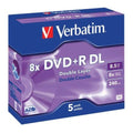 Verbatim DVD+R DL 8.5GB 25Pk White Wide Inkjet 8x - Image 1