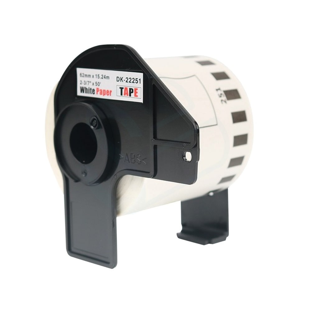 Brother DK-22251 Consumer Paper Roll - PAPER ROLL 62MM X 15.24M (WITH BLACK/RED PRINT) - Image 2