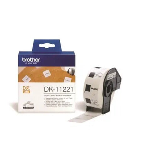 Brother DK-11221 - WHITE 23MM X 23MM DIE-CUT SQUARE PAPER LABEL 1000 LABELS PER ROLL - Image 2