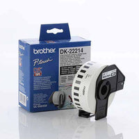 Brother White Paper Roll 12mm x 30.48. DK-22214. For use with QL-500, QL-550, QL-650TD and QL-1050 printers - Image 1