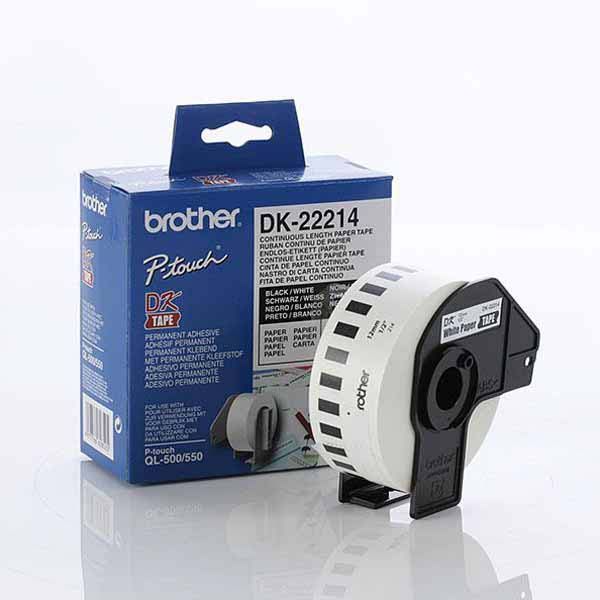 Brother White Paper Roll 12mm x 30.48. DK-22214. For use with QL-500, QL-550, QL-650TD and QL-1050 printers - Image 5