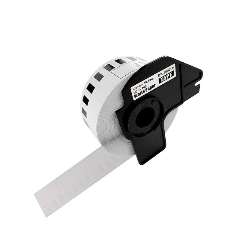 Brother White Paper Roll 12mm x 30.48. DK-22214. For use with QL-500, QL-550, QL-650TD and QL-1050 printers - Image 3
