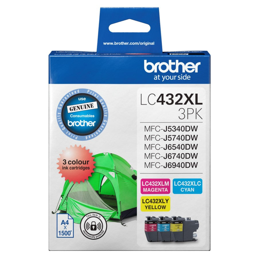 Brother LC432xl Colour Value Pack 1xcyan 1x Magenta 1x Yellow - Image 1