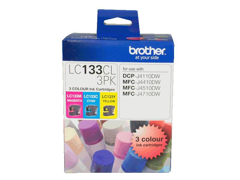Brother LC133 Colour Value Pack, 1X Cyan  1X Megenta  1X Yellow - Image 2