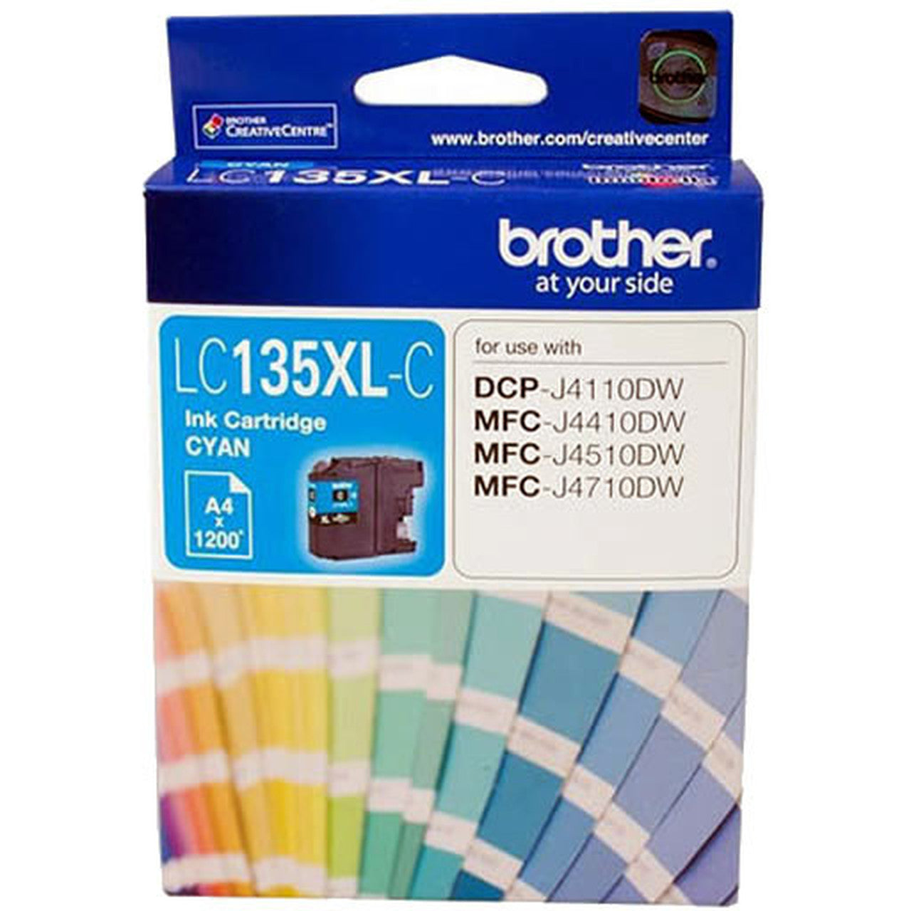 Brother LC-135XLC Cyan Ink Cartridge- MFC-J6520DW/J6720DW/J6920DW and DCP-J4110DW/MFC-J4410DW/J4510DW/J4710DW - up to 1200 pages - Image 1