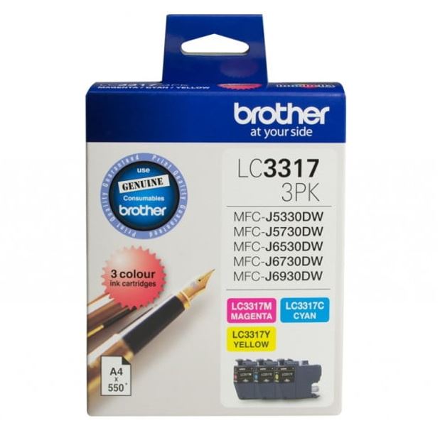 Brother LC-3317 Colour Value Pack 1XCyan 1X Magenta 1X Yellow - Image 1