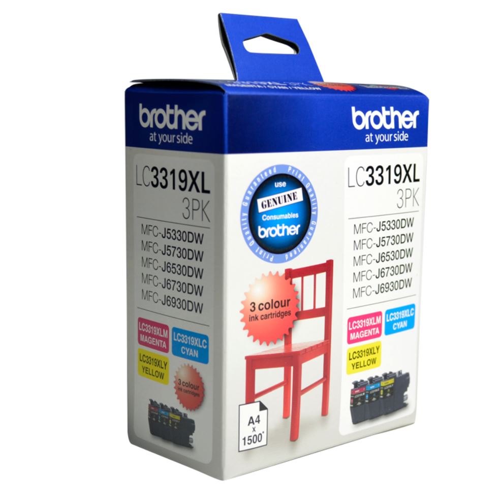 Brother LC-3319XL Colour Value Pack 1X Cyan 1X Magenta 1X Yellow-MFC-J5330DW/J5730DW/J6530DW/J6730DW/J6930DW - up to 3000 P - Image 3