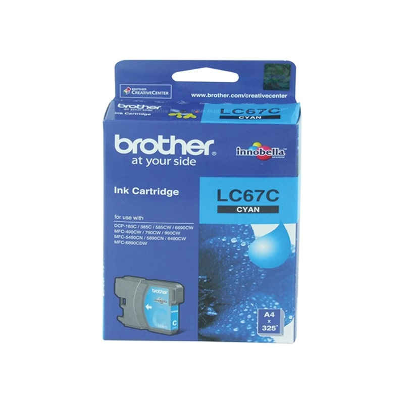 Brother LC-67C Cyan Ink Cartridge- to suit DCP-385C/395CN/585CW/6690CW/J715W, MFC-490CW/5490CN/5890CN/6490CW/6890CDW/790CW/795CW/990CW- up to 325 page - Image 3