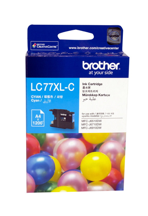 Brother LC-77XLC Cyan Super High Yield Ink Cartridge- MFC-J6510DW/J6710DW/J6910DW/J5910DW - up to 1200 pages - Image 5